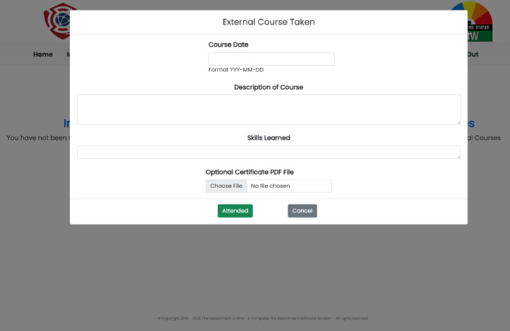 Register External Training